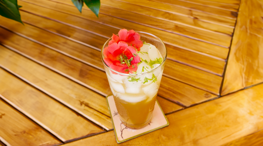 Peach Kombucha Margarita Mocktail