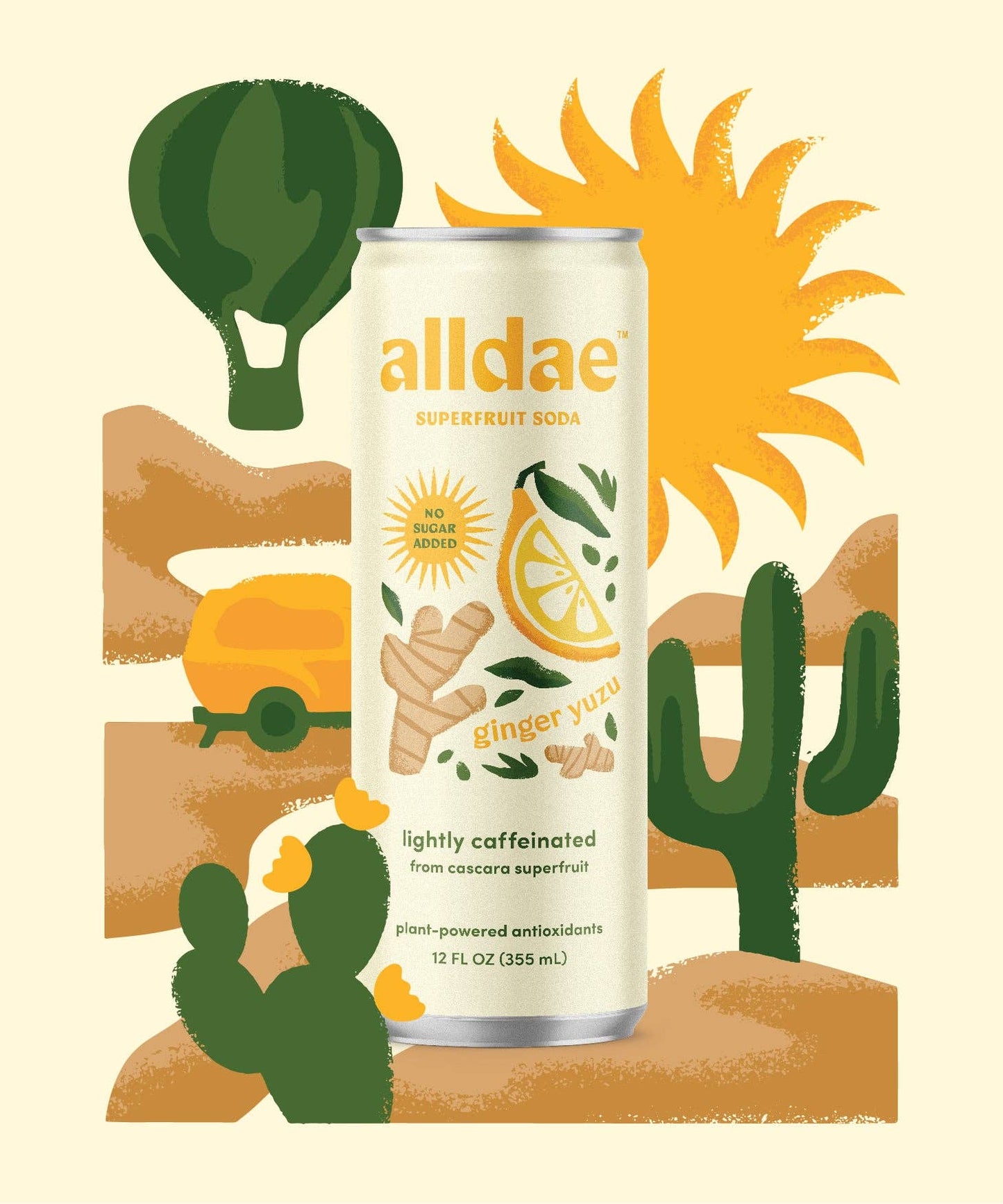 alldae superfruit soda - Ginger Yuzu