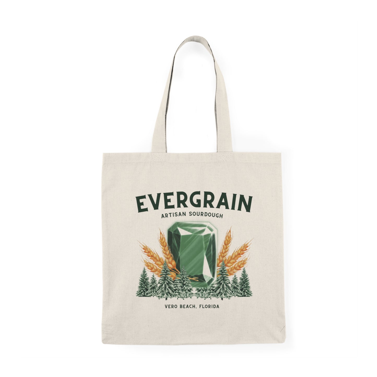 Emerald Mountain, Natural Tote Bag, 100% Cotton