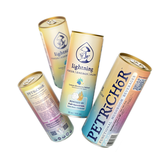 Petrichor - Lemon Blueberry Lightning Seltzer with Mushrooms