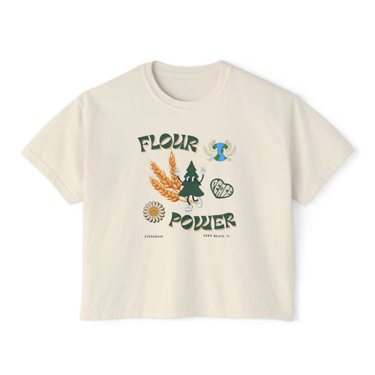 Flour Power, Women's Boxy Tee Comfort Colors, 100% Cotton