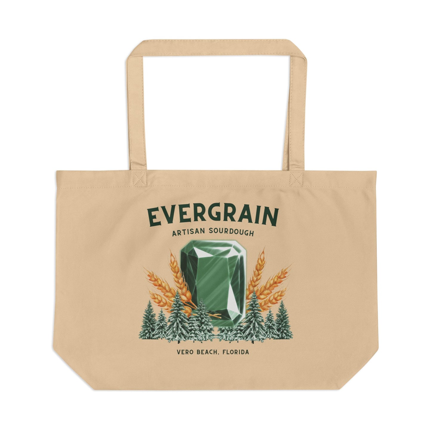 Emerald Mountain, Large Eco Tote, 100% Organic Cotton