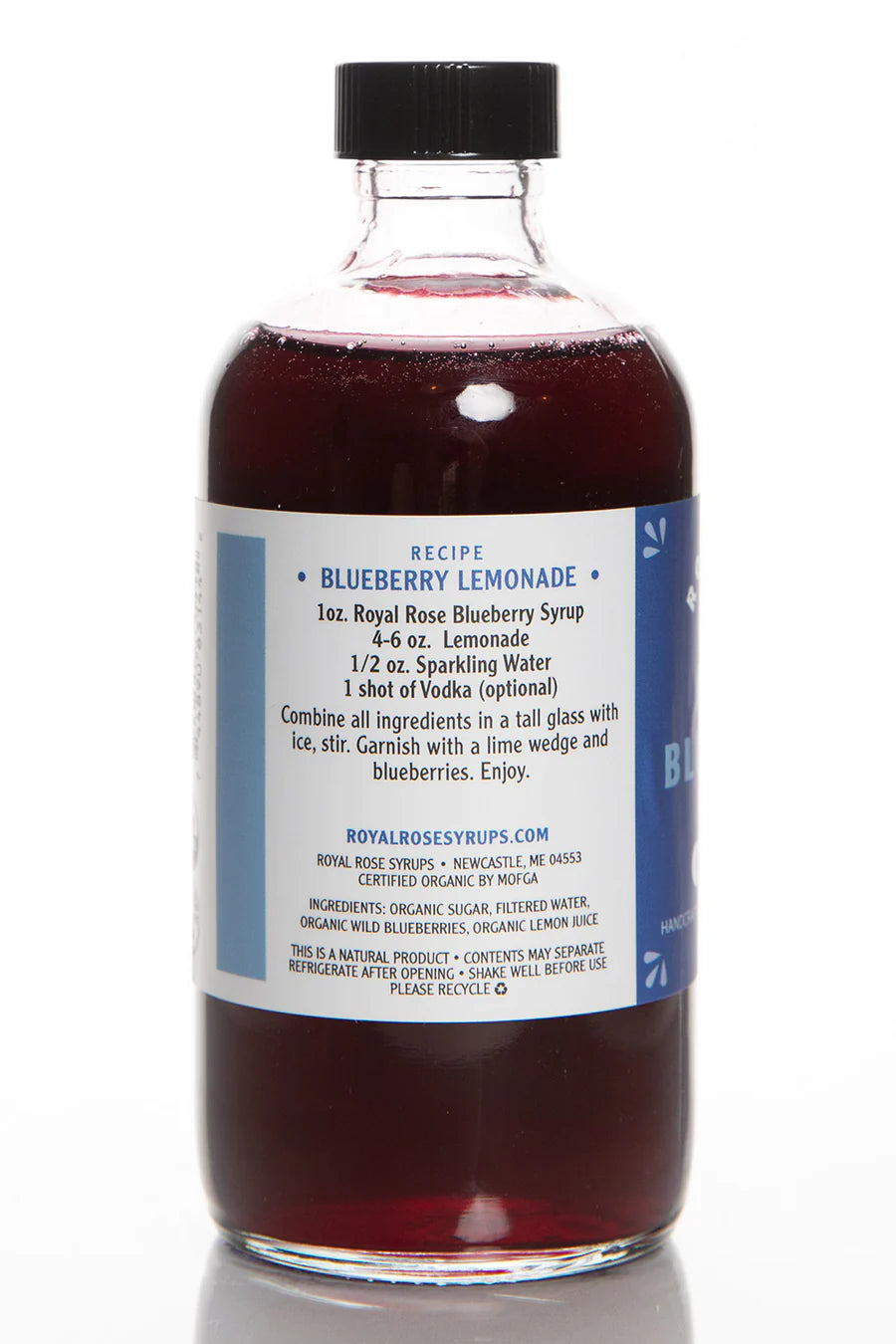 Royal Rose Syrups - Blueberry Organic Simple Syrup 2oz