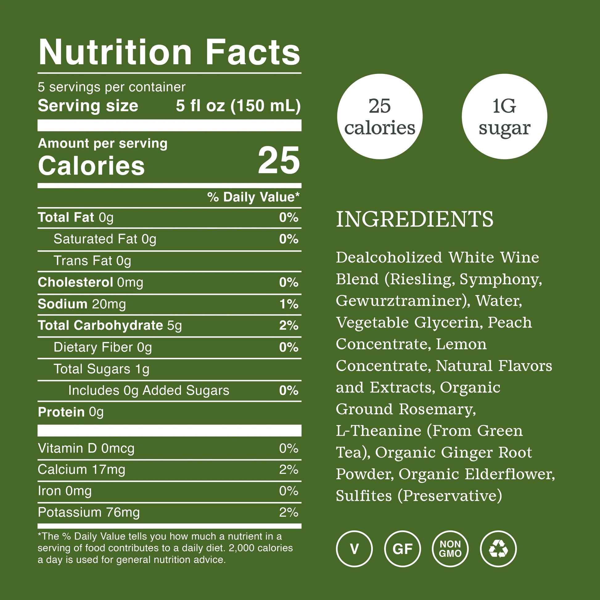 surely non alcoholic blanc white wine blend nutrition facts